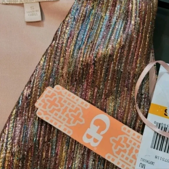 Gianni Bini metallic faux wrap sleeveless  mini cocktail dress - Picture 14 of 15